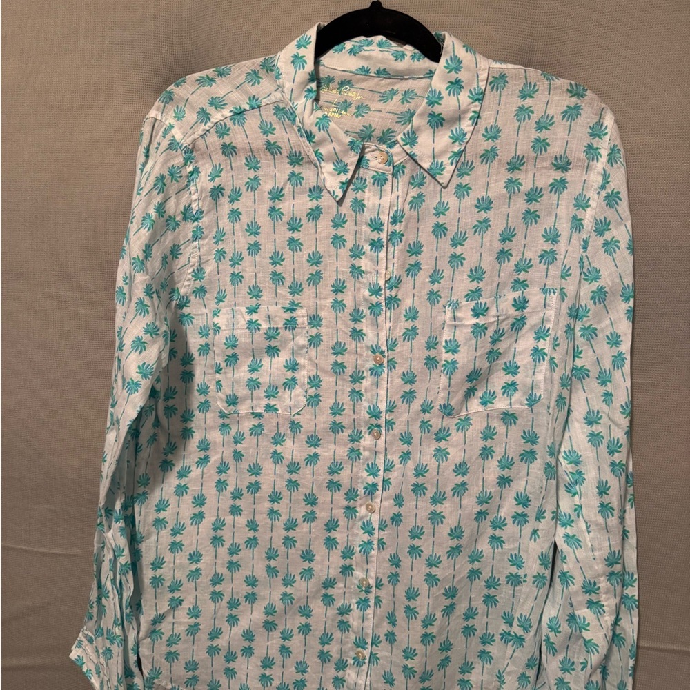 Lilly Pulitzer Women’s Shirt in White and Teal